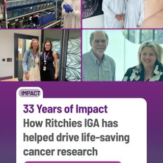 For over 33 years now, @ritchiessupermarkets has generously supported lifesaving cancer research at Peter Mac. A household name with the community at its heart, Ritchies IGA allows customers to support a charity of their choice via their Community Benefits Program with their purchases. And thanks to the many kind customers who have nominated Peter Mac as their charity, Ritchies has gifted a wonderful $434,000 towards shaping a more hopeful future for people with cancer. To read about how Ritchies is making a difference for cancer treatment and care – and how you can support Peter Mac every time you shop with Ritchies – visit the link in bio. @petermaccancercentre