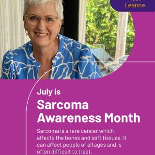 July is Sarcoma Awareness Month. Sarcoma is a rare cancer which affects the bones and soft tissues. It can affect people of all ages and is often difficult to treat. In 2022, Leanne was diagnosed with a rare head and neck sarcoma. Throughout her cancer journey, Leanne struggled to find information. “I would see things for other cancer types, and I would think ‘Where’s mine?’” Now over three years since finishing treatment, Leanne is passionate about sarcoma advocacy and awareness. Read more about Leanne’s story at the link in bio.